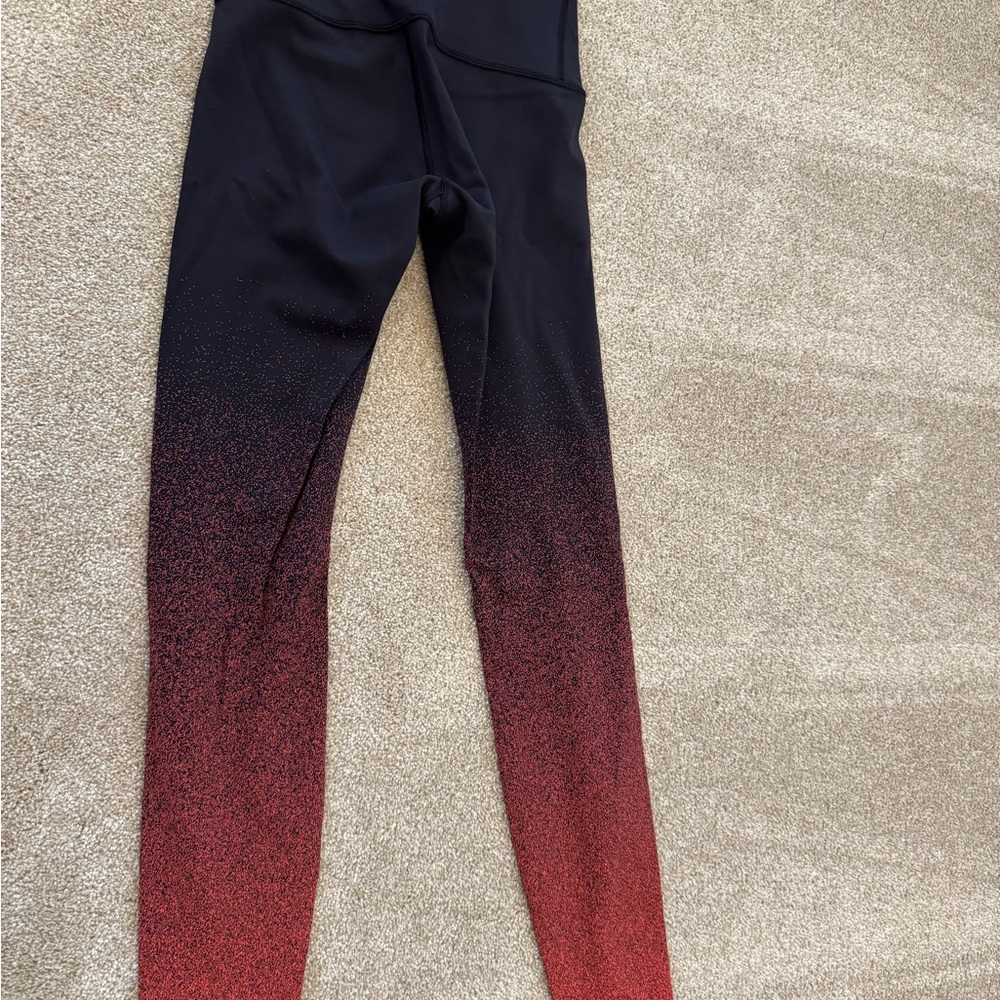 Lululemon Black and Red Gradient Leggings